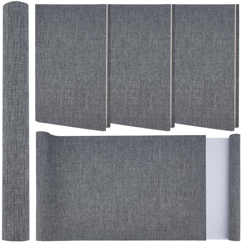 craspire Gray Book Cloth, 51 x 11.8 in, Linen Polyester Fabric with Paper Backing