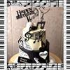 Music Note Disco Cupcake Toppers, Rock Guitar Happy Birthday Cake Decorations view 4