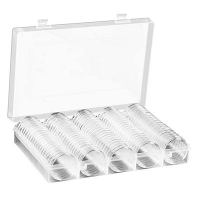 DIYEAH 100-Piece Transparent PS Coin Capsules for 30 mm Coins