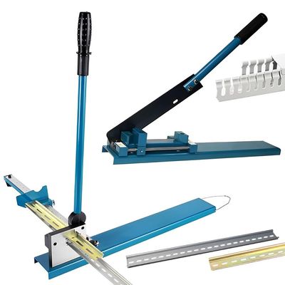Double-Groove DIN Rail Cutter + Table Cutting Machine with Transfer Slide and 50 cm Ruler for Slotted Steel/Aluminum
