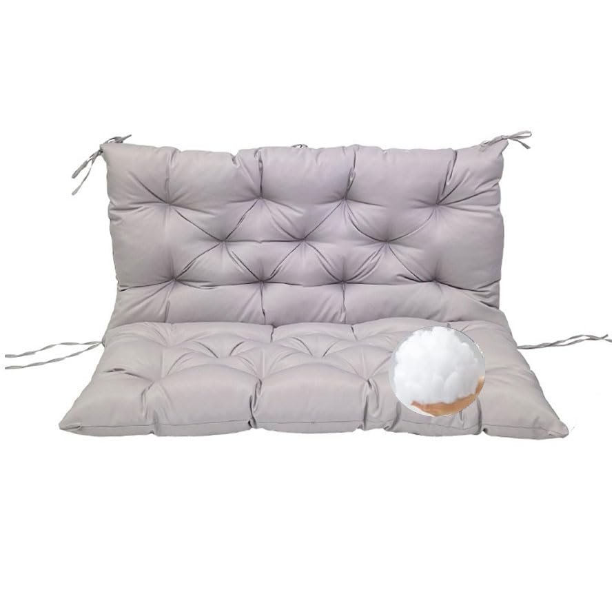 Outdoor Swing Replacement Cushion, 4 in Thick, with Ties, Light Gray, 40 x 40 in