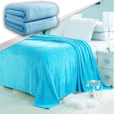 GAIFNAG Rainbow Cozy Fleece Blanket, 100 x 200 cm, Light Blue