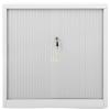 Lockable Metal Cabinet with Sliding Doors, Gray Steel, 90 x 40 x 90 cm view 4