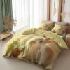 CozyRest Reversible Duvet Cover Set 135 x 200 cm, Beige Rabbit and Plants, with Zipper and 80 x 80 cm Pillowcases view 3