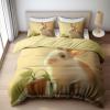 CozyRest Reversible Duvet Cover Set 135 x 200 cm, Beige Rabbit and Plants, with Zipper and 80 x 80 cm Pillowcases view 4