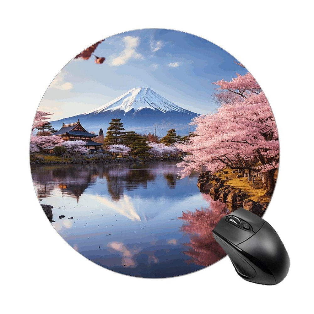 Mount Fuji Cherry Blossom Trees Gaming Mouse Pad