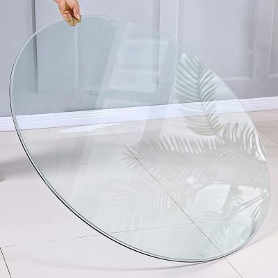 Round Clear Tempered Glass Tabletop, 9 mm Thick, 35–100 cm Diameter
