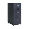 Mobile Metal Filing Cabinet with 5 Drawers and Casters for Home/Office, Dark Gray, 28 x 40.9 x 69.1 cm (L x W x H) view 1
