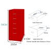 Mobile Metal Filing Cabinet with 5 Drawers and Casters for Home/Office, Dark Gray, 28 x 40.9 x 69.1 cm (L x W x H) view 2