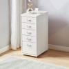 Mobile Metal Filing Cabinet with 5 Drawers and Casters for Home/Office, Dark Gray, 28 x 40.9 x 69.1 cm (L x W x H) view 3