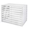 Weather-Resistant Air Conditioner Cover for Mini-Split and Central Air Units, Aluminum, 45° Angled Louvers, White, 43.3 x 23.6 x 31 cm view 1