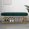 GAGULHAH A 100 cm Shoe Bench Cushion, Backless Indoor/Outdoor Bench with 2-Tier Metal Shoe Rack view 3