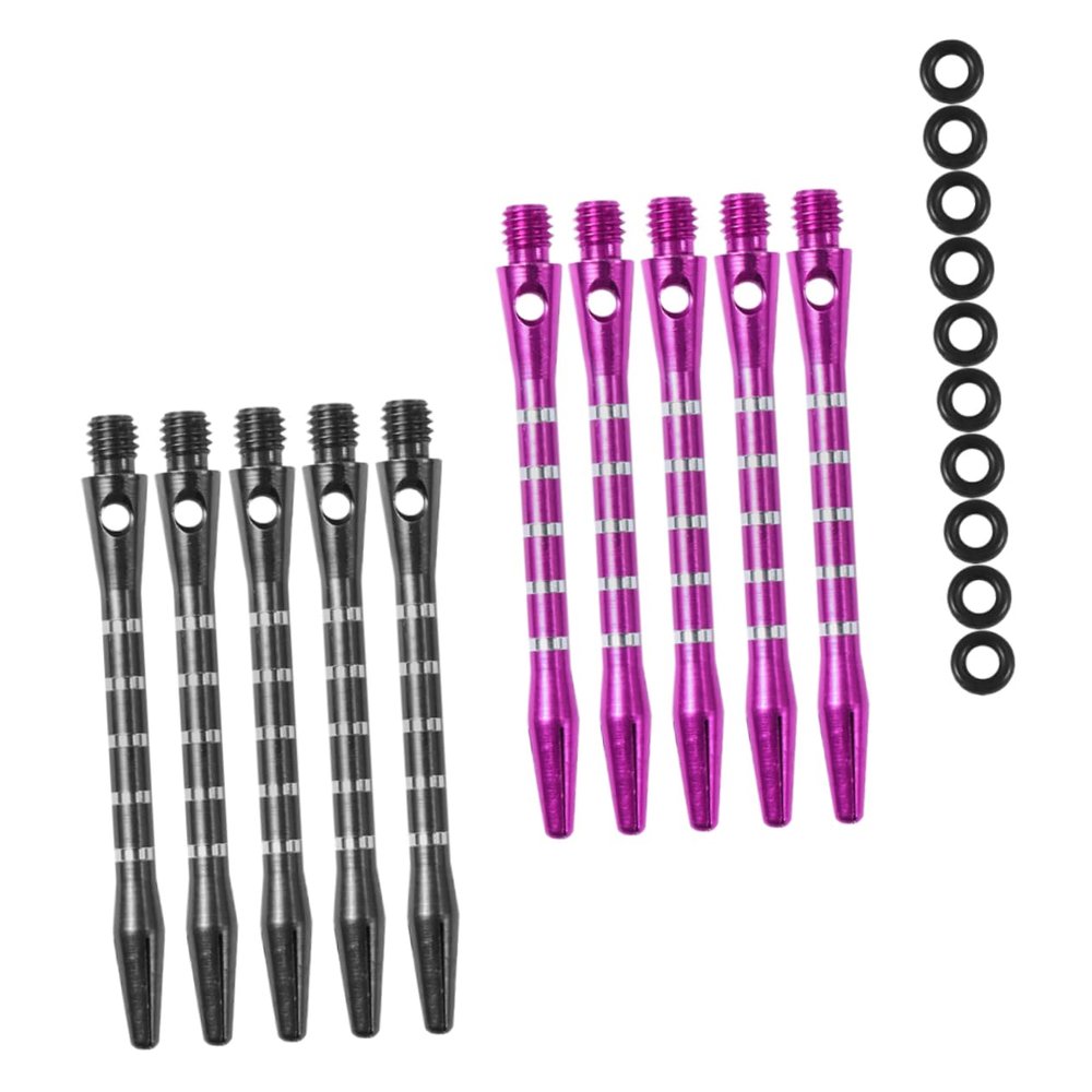BESPORTBLE 2BA Dart Shafts, 10-Piece Aluminum Alloy Set, Purple and Black