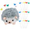 DIYEAH 4-Piece Hedgehog Pin Cushion Set with Colorful Needles view 3