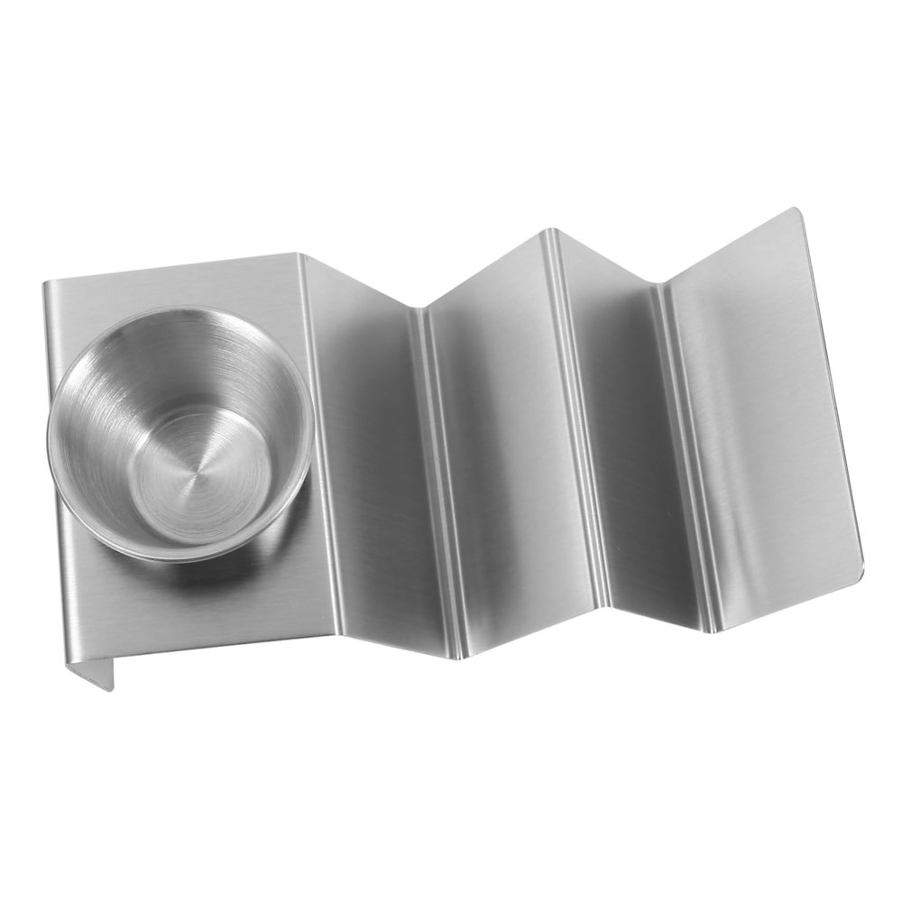 COLLBATH W-Shaped Taco Holder with Double-Sided Folding Design, Stainless Steel