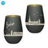 Gravur-Max Borkum Skyline Wind Lantern, Black/Gold view 2
