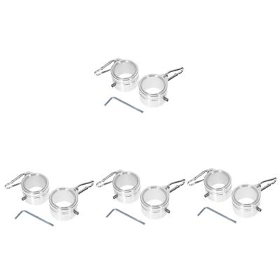 Supvox 4-Piece Flagpole Holder Set, Rotating Flag Rings and Hooks, Aluminum Alloy, Silver
