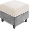 RTSFKFS Ottoman Cover for 35x35, 40x40, 45x45, 50x50 cm, Stretch Polar Fleece, White, 55x100 cm view 1