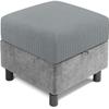 RTSFKFS Ottoman Cover, 35x35/40x40/45x45/50x50 cm, High-Stretch Polar Fleece, Washable 4-Way Stretch Cover (Gray, 40x60 cm) view 1