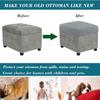 RTSFKFS Ottoman Cover, 35x35/40x40/45x45/50x50 cm, High-Stretch Polar Fleece, Washable 4-Way Stretch Cover (Gray, 40x60 cm) view 3