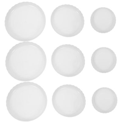 Supvox Round Wavy Plant Saucers for Flower Pots, White, 12-Pack, PP