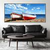 Paint by Numbers Beach Ship for Adults, 140 x 70 cm XXL, Acrylic Painting, DIY Wall Decor, Unframed - H313 view 1
