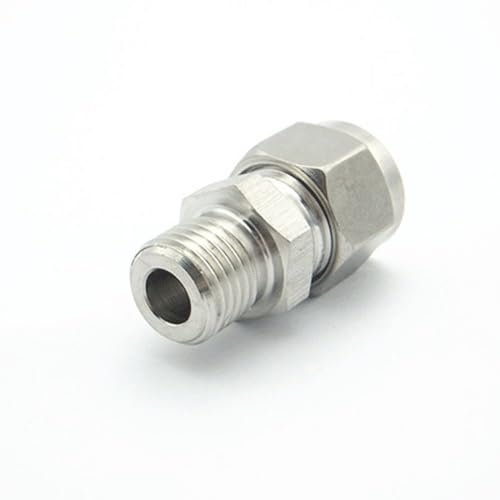 Metric Male Thread Stainless Steel 304 Double Ferrule Tube Fitting, Pipe Connector for Quick Faucet and Hose Connection (M14x1.5)