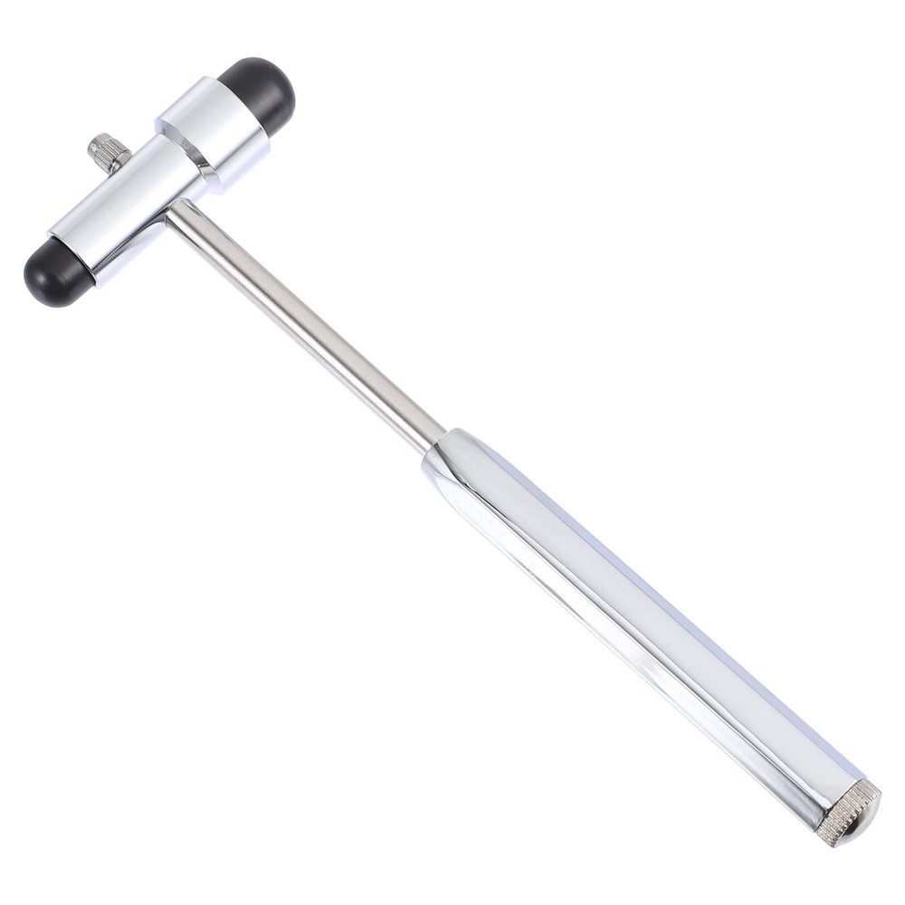 SKISUNO Double-Headed Reflex Hammer, Medical Percussion Hammer Made of Zinc Alloy with Handle and Massage Function for Home Use, Random Color