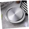 Round Trash Can with Lid, Silver Stainless Steel, for 17–20 cm Openings view 4
