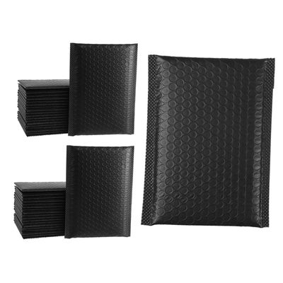 Black PE Bubble Mailers, 50 Count, Shock- and Drop-Resistant