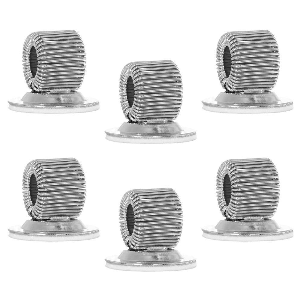 NUOBESTY 6 Self-Adhesive Pen Holders, Wear-Resistant Iron Pen Loops with Spring Ring, Sturdy and Portable for Office or School