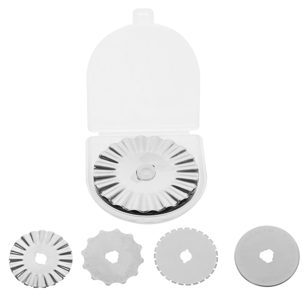 KAILIKETIY 10-Piece Steel Rotary Cutter Blades, 45 mm, 4 Shapes