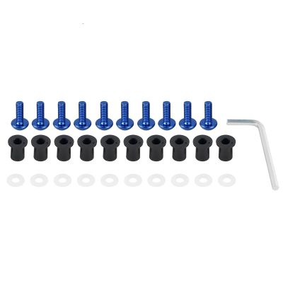 CHEFRU Motorcycle Fairing Screw Kit Compatible with Ninja 250R, 300, 500, 650, ZX-10R, ZX-14R, 6R, 7R and 9R (Blue)