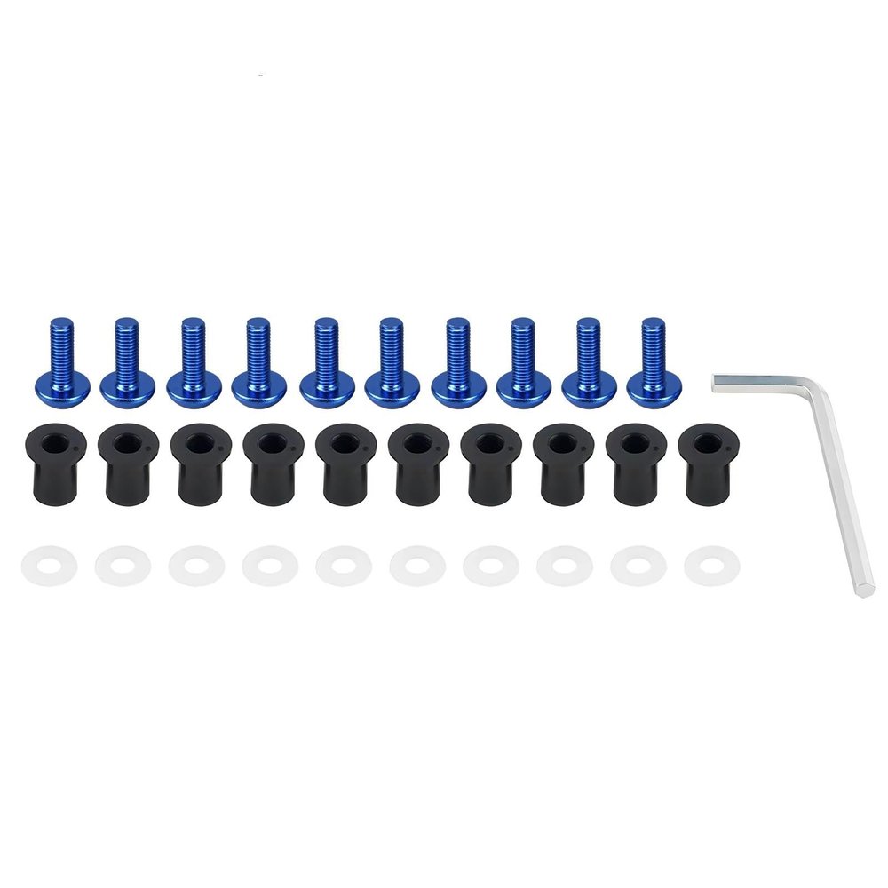 CHEFRU Motorcycle Fairing Screw Kit Compatible with Ninja 250R, 300, 500, 650, ZX-10R, ZX-14R, 6R, 7R and 9R (Blue)