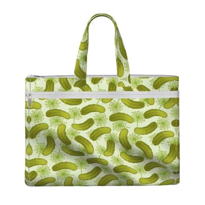 DEXNEL Sushi Dill Pickles A4 Canvas Document Tote Bag, Foldable, Black, One Size