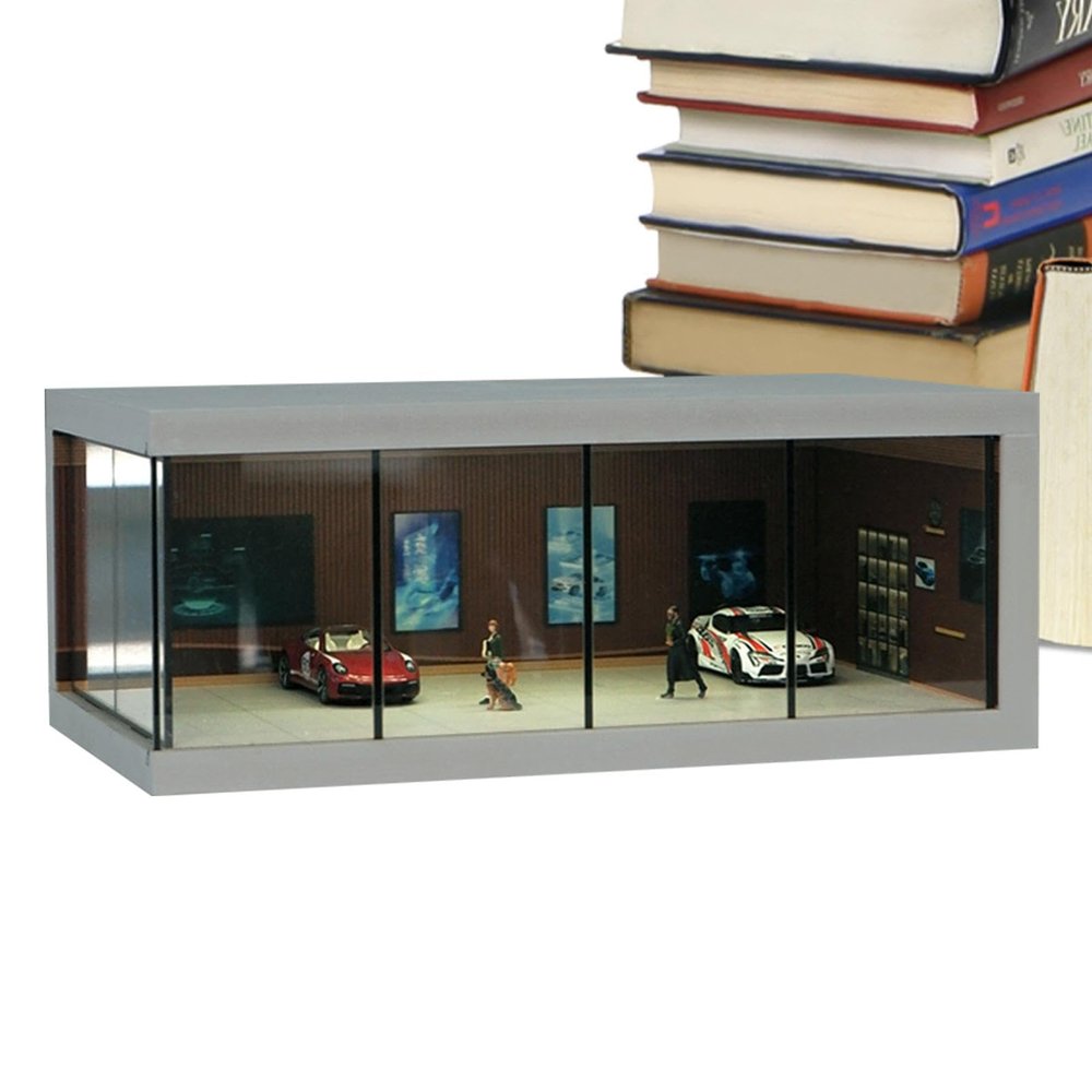 Clear Stackable Display Case for Toy Cars with Realistic Parking Garage