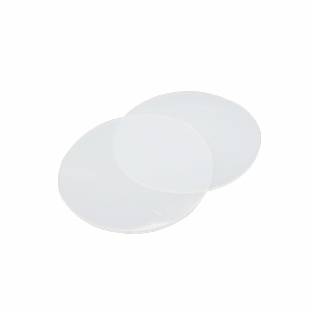 2-Pack Food-Grade Silicone Washers, White Round Flat Solid Gaskets, High-Temperature Resistant (15 mm x 4 mm) (45 mm x 3 mm)