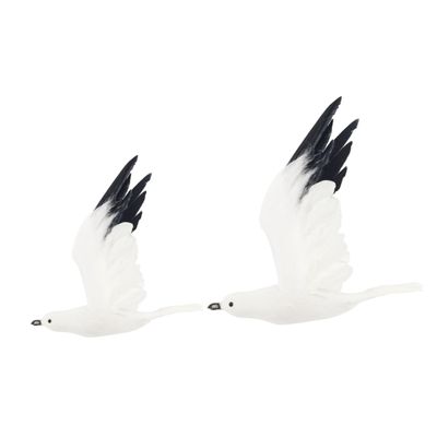 Artificial Seagull Ornaments, 2-Piece Set, Foam Garden Decor