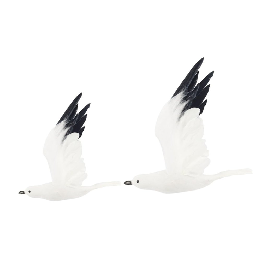 Artificial Seagull Ornaments, 2-Piece Set, Foam Garden Decor