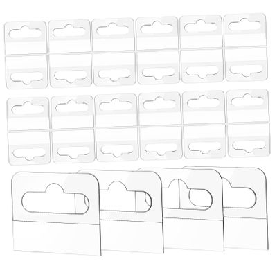 Operitacx Self-Adhesive PVC Hang Tabs with Plastic Slotted Hole, 100 pcs