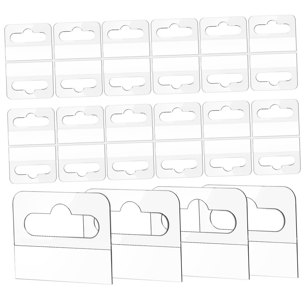 Operitacx Self-Adhesive PVC Hang Tabs with Plastic Slotted Hole, 100 pcs