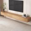 GAONUDAN Wall-Mounted Wooden TV Cabinet, Floating TV Console with Drawers, 200 cm view 1