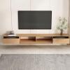 GAONUDAN Wall-Mounted Wooden TV Cabinet, Floating TV Console with Drawers, 200 cm view 2