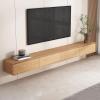 GAONUDAN Wall-Mounted Wooden TV Cabinet, Floating TV Console with Drawers, 200 cm view 3