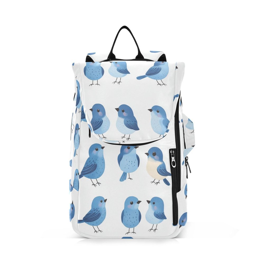 Foiosoh Tennis Racket Ball Backpack, Lightweight, Eastern Bluebird Design, White, 3 Rackets