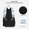 Foiosoh Tennis Racket Ball Backpack, Lightweight, Eastern Bluebird Design, White, 3 Rackets view 4
