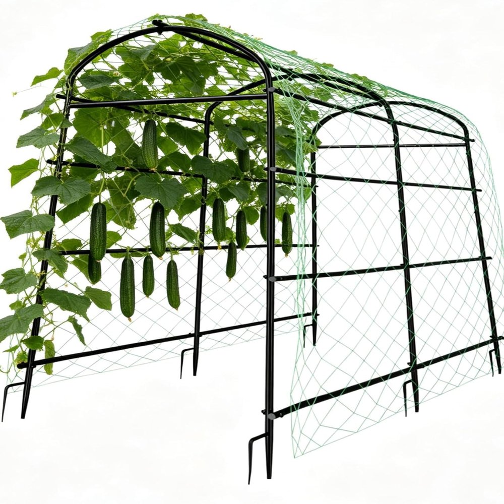 unho Metal Garden Arch Trellis for Climbing Plants, 120 x 182 x 222 cm
