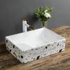 SONGYL-20249 Rectangular White Ceramic Vessel Sink with Washboard Above the Counter view 4
