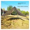 BDXMKS Khaki/Silver Square Outdoor Camping Tarp, Waterproof Windproof Sun Canopy, Portable (455) view 4
