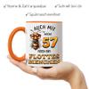 Kiddle-Design Personalized 57th Birthday Mug – “Still a Cheerful Little Bee at 57” – Orange view 2